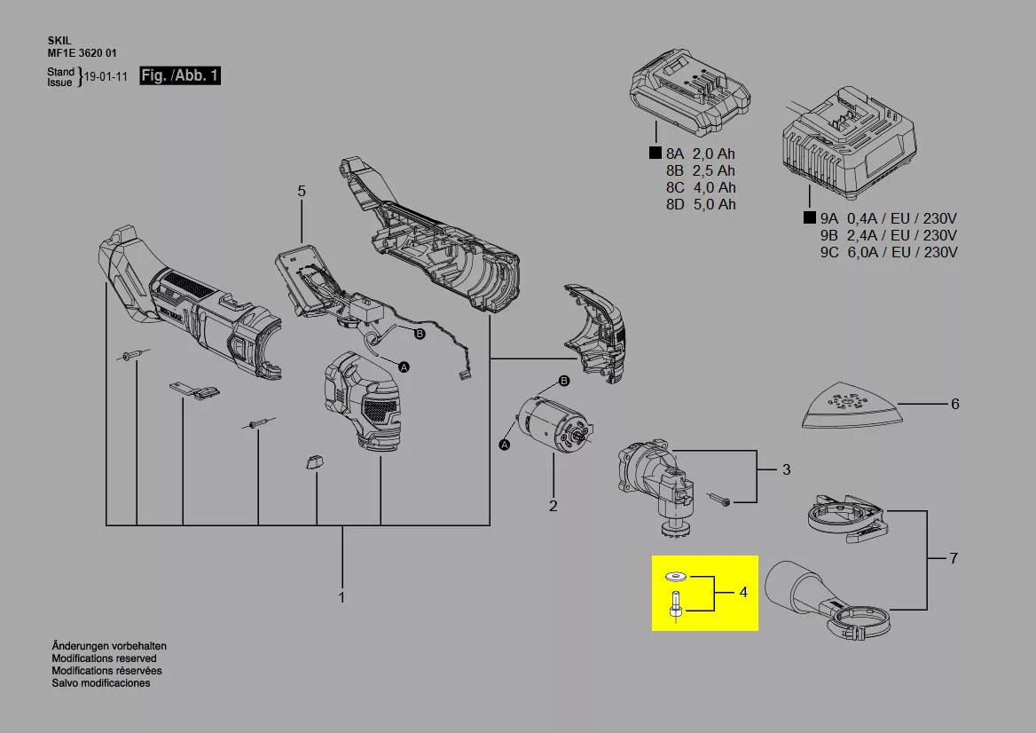 vis + rondelle fixation accessoires réf. 5620692001 Skil